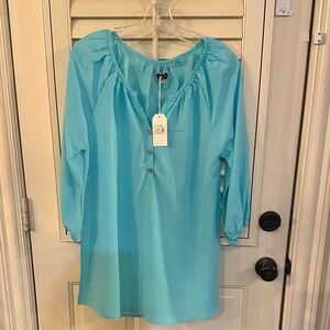 Mud Pie Aqua Blue Tunic Top